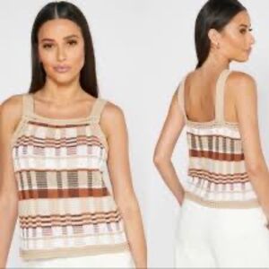 Banana Republic Plaid Cropped Boho Sweater Tank